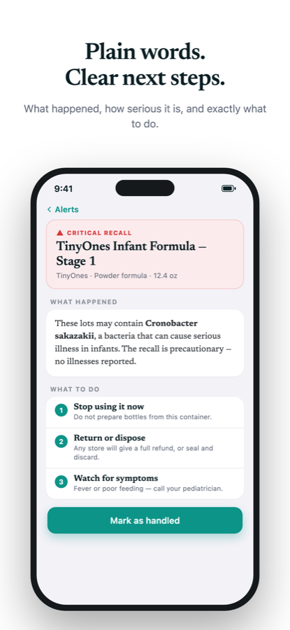 Recall detail — what happened and clear next steps